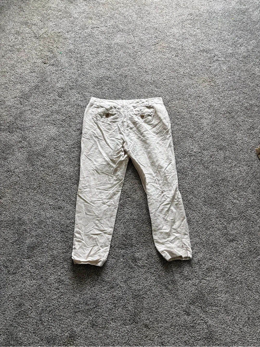 Banana Republic Cropped Linen Blend Pants in Light Beige